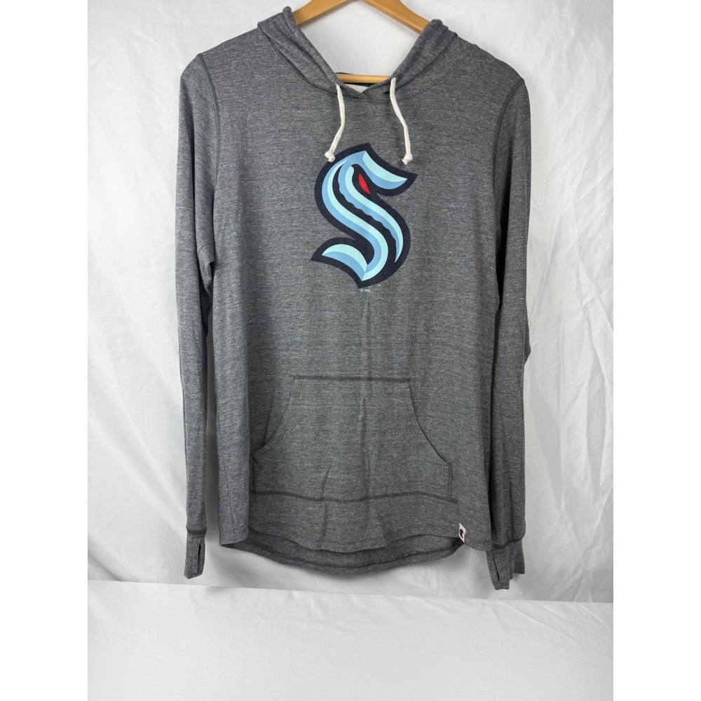 Champion M Seattle Kraken Lightweight Hoodie Gray NHL Thumbhole Pullover
